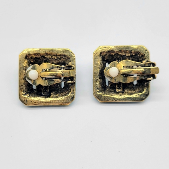 Heidi Daus Blue Topaz+Amethyst Swarovski Crystal Oversized Square Clip Earrings - Picture 12 of 13